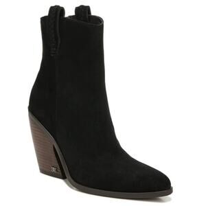SAM‎ EDELMAN AGNES SUEDE WESTERN BOOTIE IN BLACK NWOT WOMEN'S SIZE 5.5M